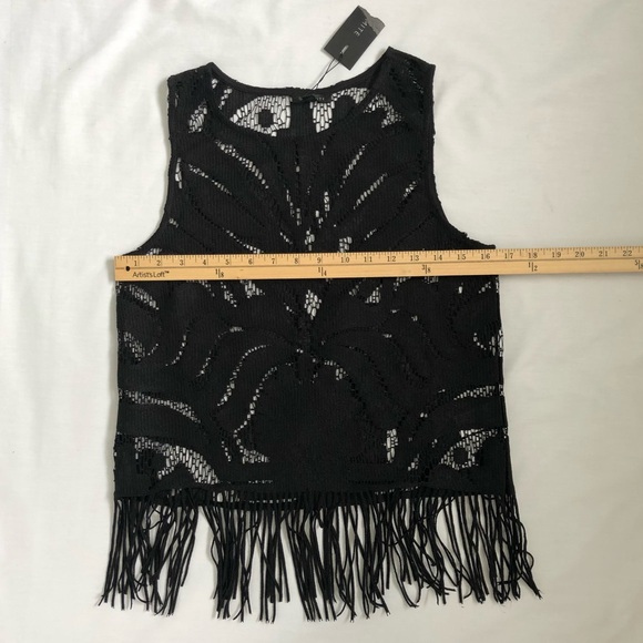 Dynamite woman’s festival black lace fringe crop top brand new with tag size XS - Picture 8 of 12